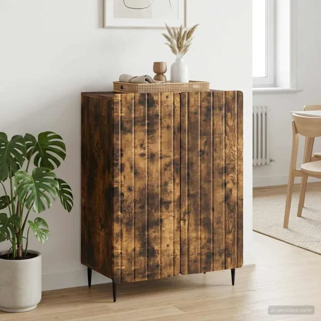 vidaXL Dressoir Gerookt eiken 66 x 34,5 x 92 cm Bewerkt hout Bruin
