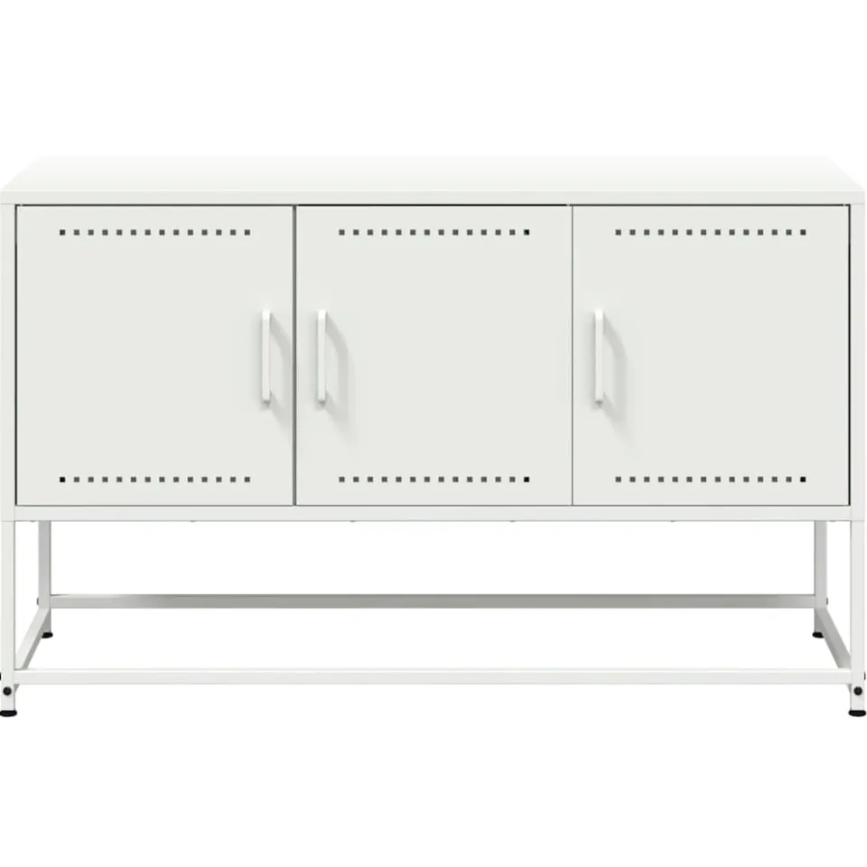 vidaXL Tv-meubel 100,5x39x60,5 cm staal wit, foto 4