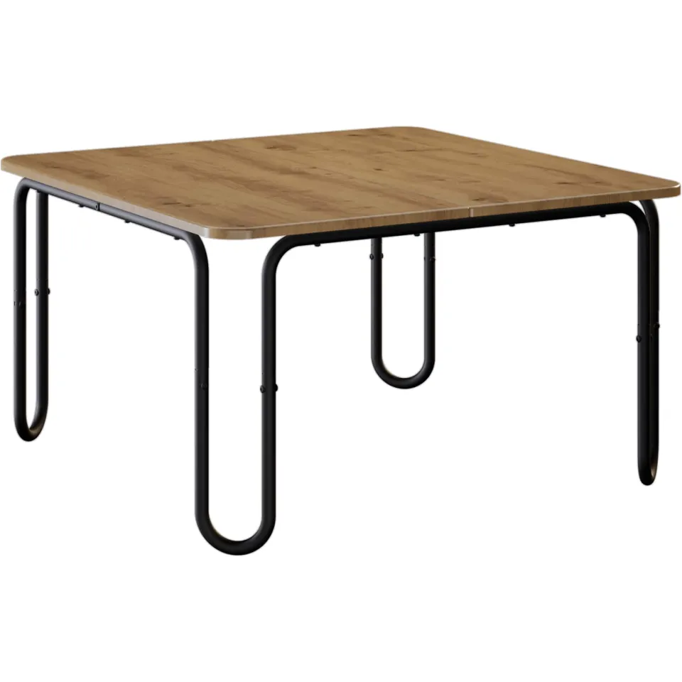 vidaXL Salontafel Artisanaal eiken 100 x 100 x 45 cm Bewerkt hout, foto 3
