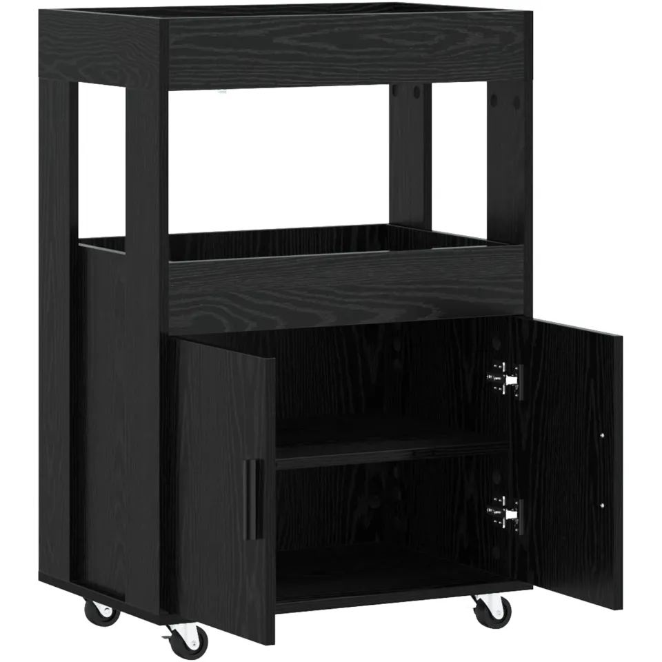 vidaXL Bar Kar Zwart eiken 60 x 39,5 x 89 cm Bewerkt hout