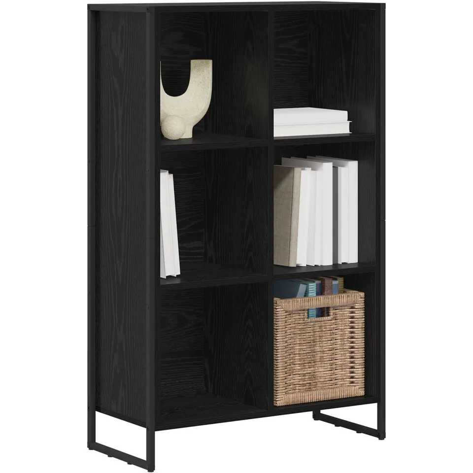 vidaXL Boekenkast Zwart Eiken 68 x 30 x 108 cm Bewerkt hout