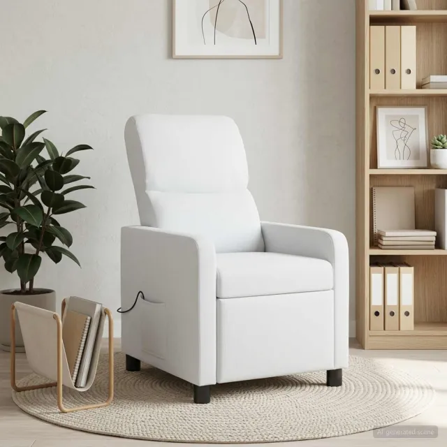 vidaXL Massage Recliner Wit Polyester
