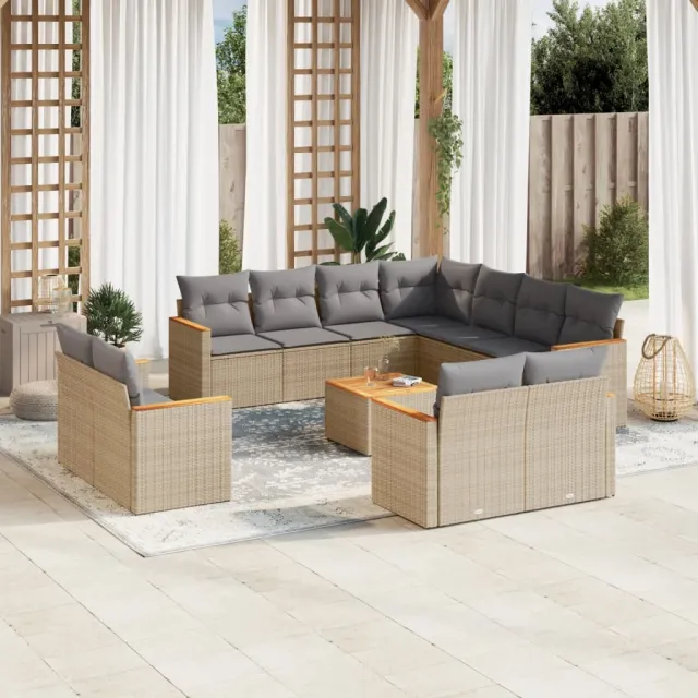 vidaXL Patio Sofa Set 11-zits Gemengd beige, foto 2