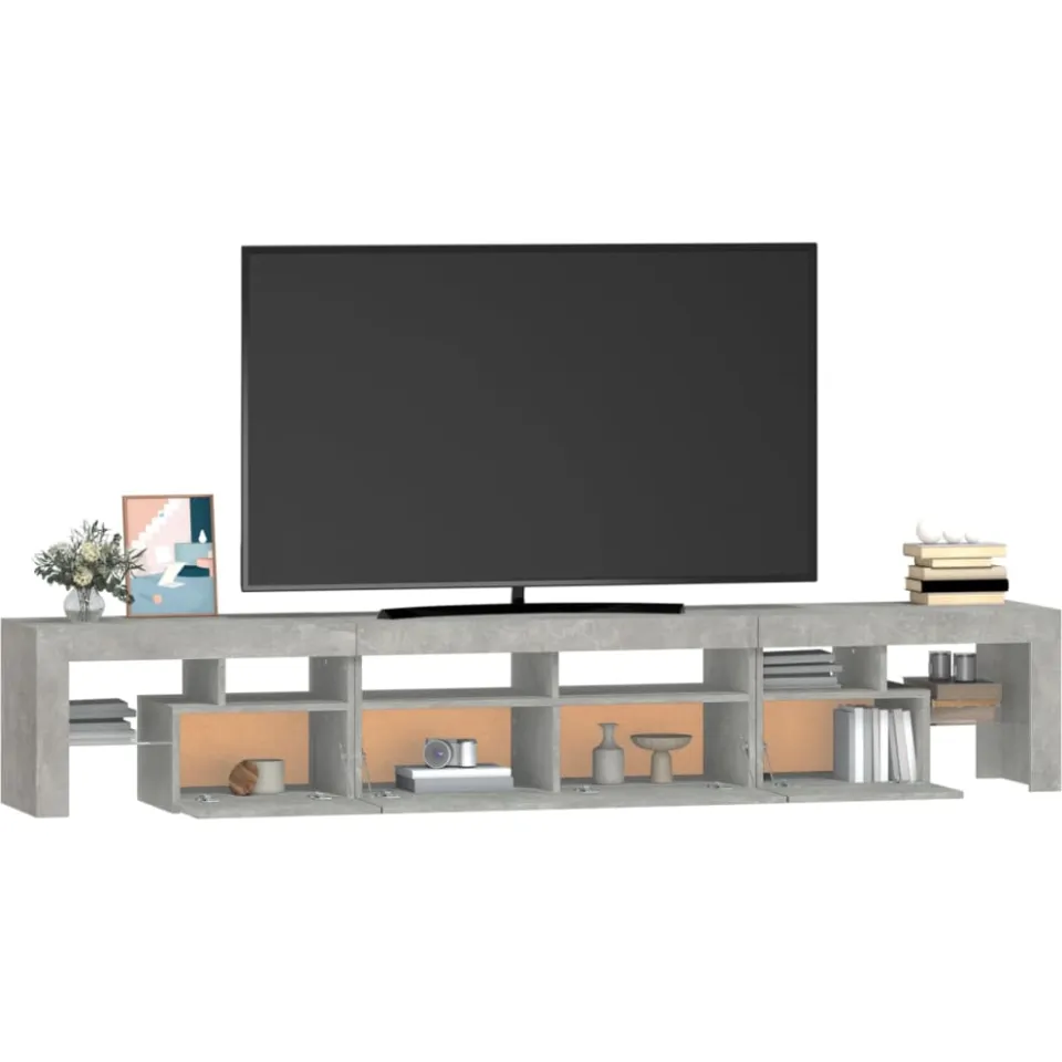 vidaXL Tv-meubel met LED-verlichting 230x36,5x40 cm betongrijs grijs, foto 3