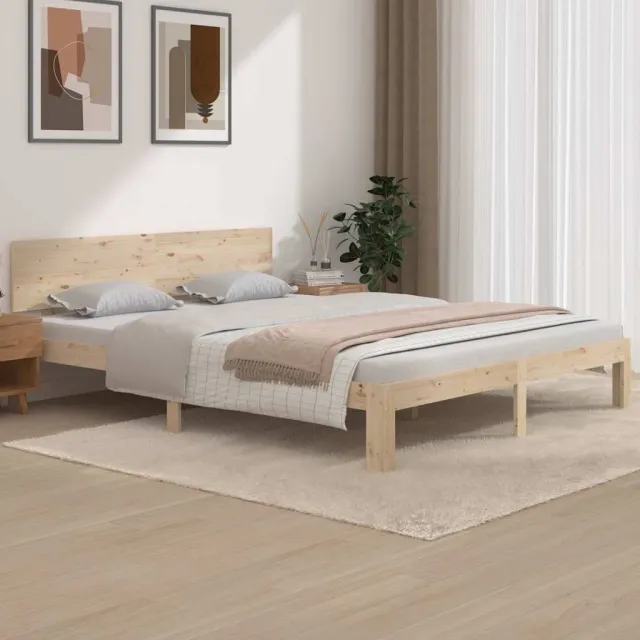 vidaXL Bedframe massief grenenhout 160x200 cm bruin