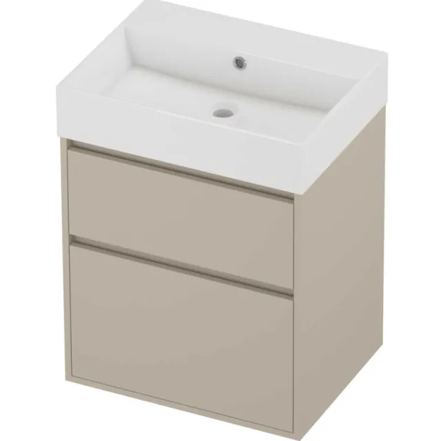 Proline Zara Badmeubelset Porselein Loft 60x46x78 cm Glans Wit Soft Linen Beige