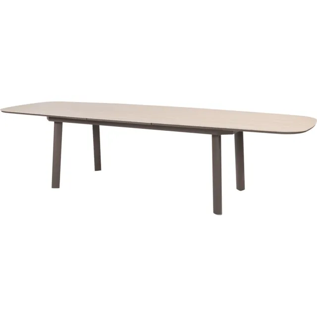 4 Seasons Outdoor Manolo uitschuifbare dining tuintafel printed ceramic 230-290x100xH75 cm terre Taste 4SO Bruin / Terre
