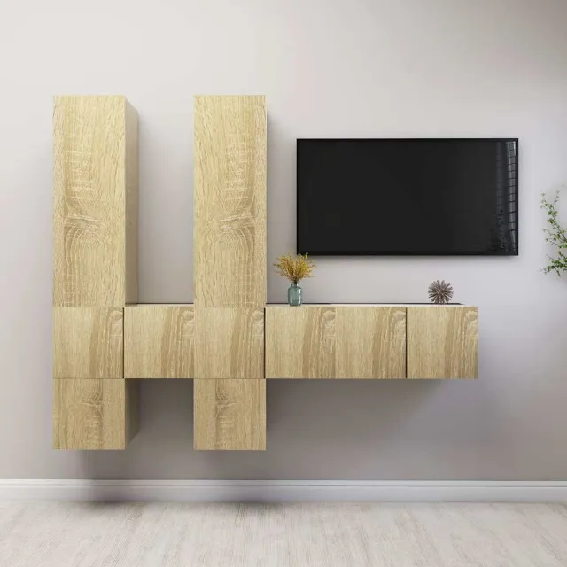 vidaXL 7-delige Tv-meubelset bewerkt hout sonoma eikenkleurig, foto 2