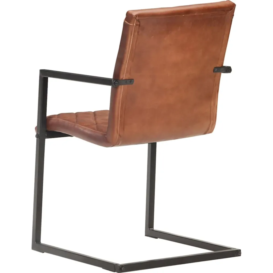 vidaXL Eetkamerstoelen 4 st echt leer bruin, foto 4