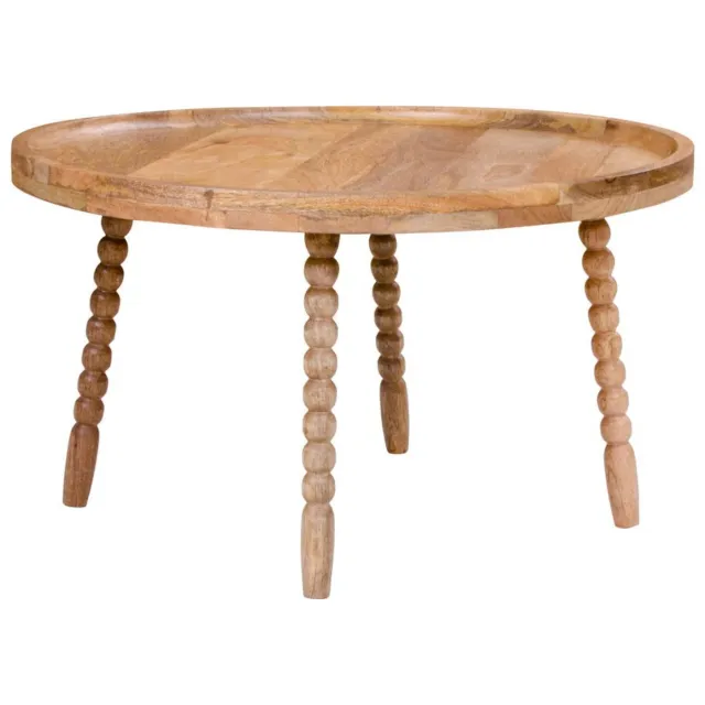 QUVIO Salontafel - Natuurlijk Mangohout - Ø60x35 cm Bruin