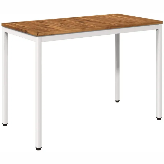 vidaXL Tuin - Eettafel - NAARDEN - Natuurlijk - en - Wit - 108,5 - x - 55 - x - 75 - cm Natuurlijk en Wit