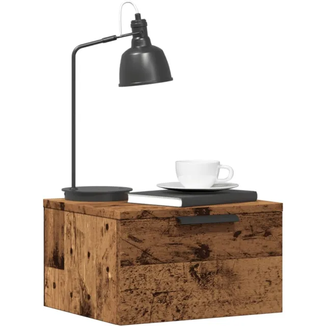 vidaXL Nachtkastje wandgemonteerd 34x30x20 cm oud houtkleurig Bruin