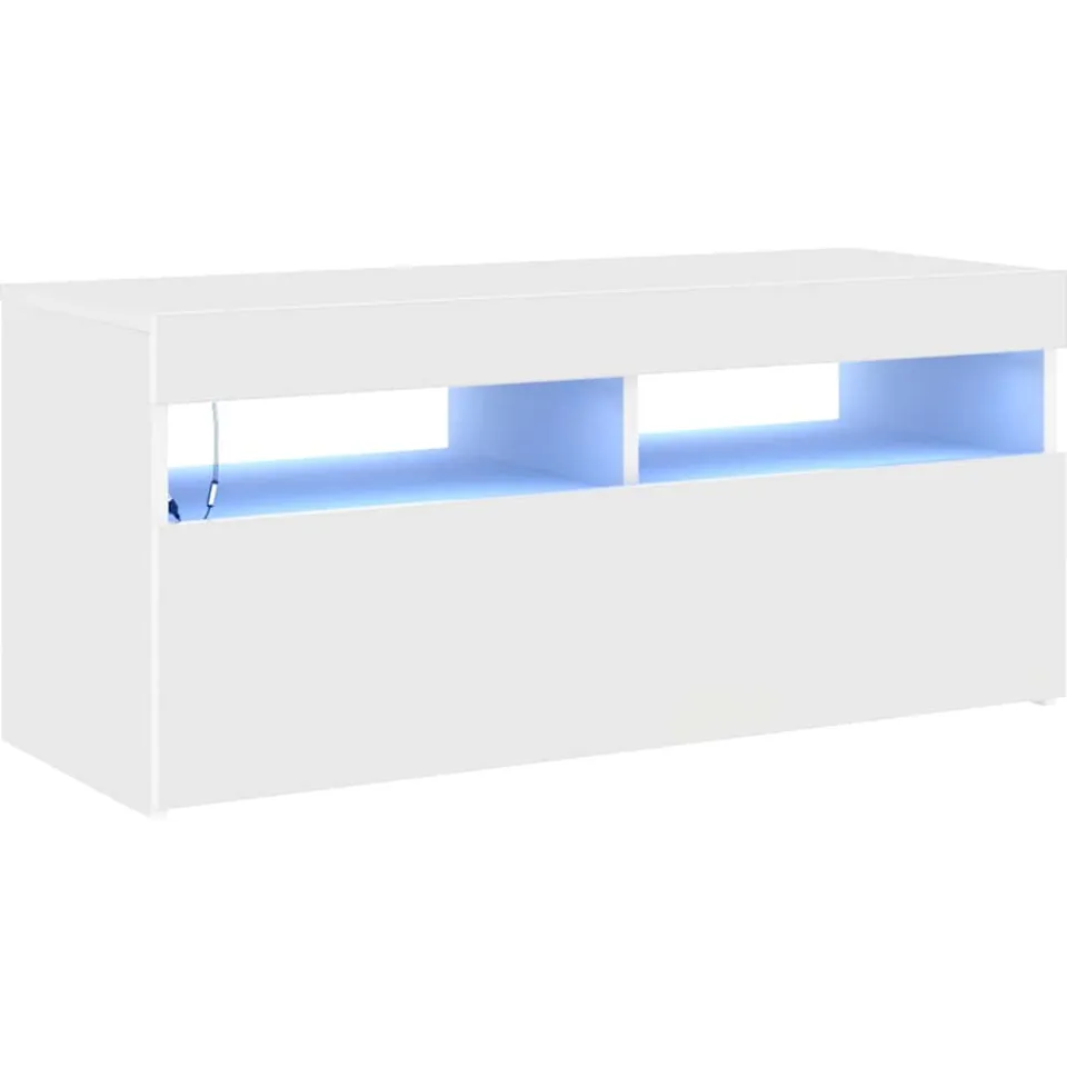 vidaXL Tv-meubel met LED-verlichting 90x35x40 cm wit, foto 3