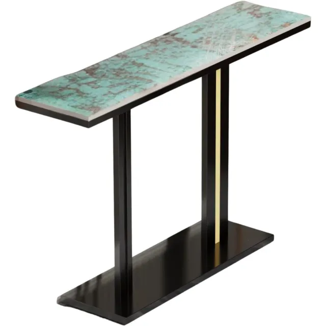 Bolt Edge Moderne consoletafel Emerald - Wandtafel met lades - Groen en wit - Marmerlook - Haltafel - Sidetable - 118cm