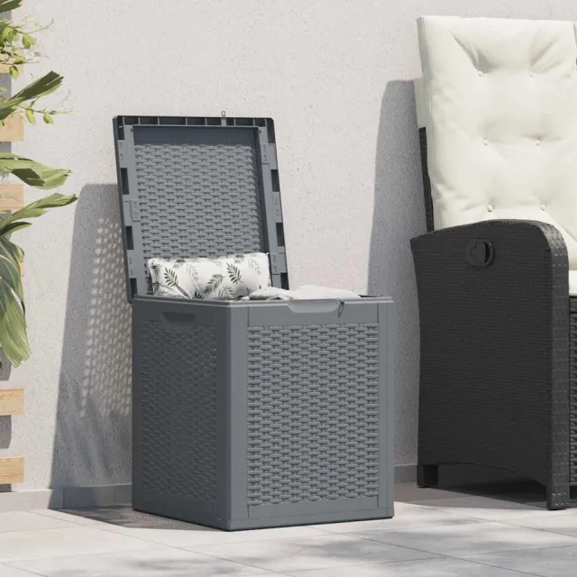vidaXL Tuinbox 90 L PP rattan grijs, foto 2