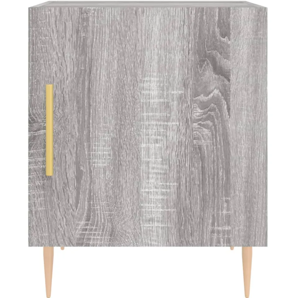 vidaXL Nachtkastjes 2 st 40x40x50 cm bewerkt hout grijs sonoma eiken, foto 4
