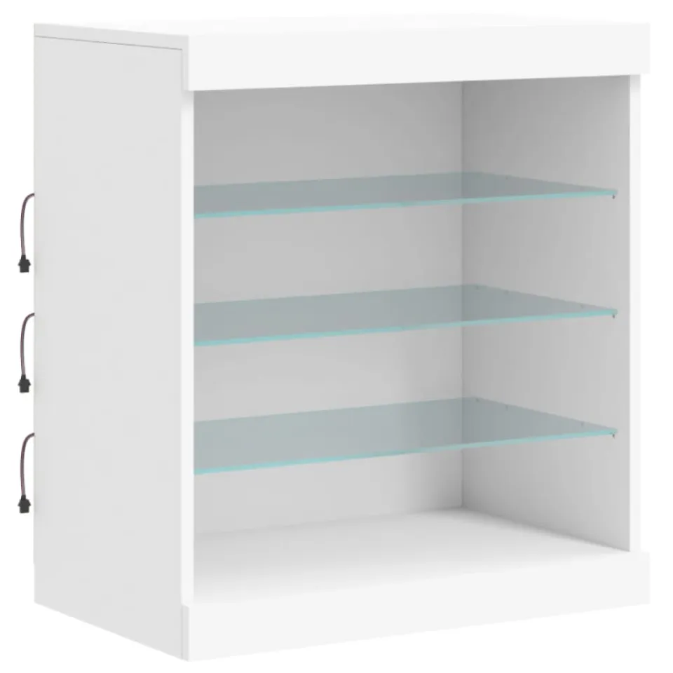 vidaXL Dressoir met LED-verlichting 60,5x37x67 cm wit