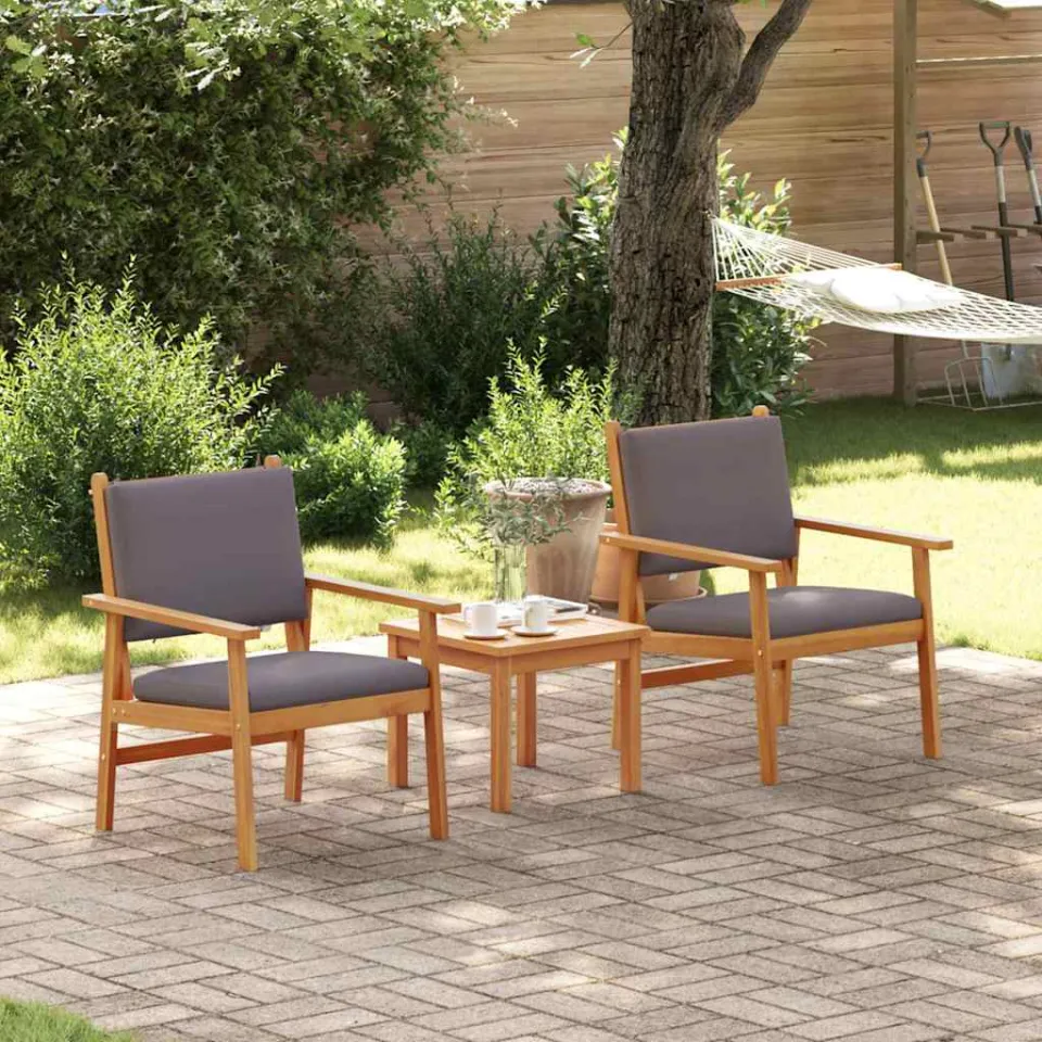 vidaXL Tuinstoel 2 st Antraciet Massief Acaciahout, foto 3