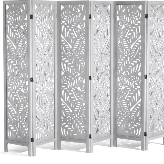 Vevor Scheidingswand Scheidingsscherm Houten 6-delig Opvouwbaar 170cm Draagbaar Kantoor Wit