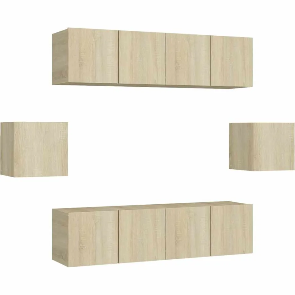 vidaXL 6-delige Tv-meubelset bewerkt hout sonoma eikenkleurig, foto 3
