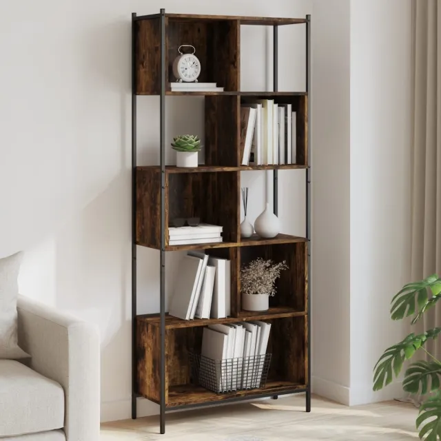 vidaXL Boekenkast 72x28x172 cm bewerkt hout gerookt eikenkleurig Bruin