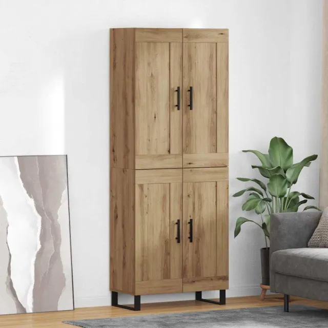 vidaXL Hoge kast 2 st Artisan Eiken 69,5 x 34 x 180 cm Bruin