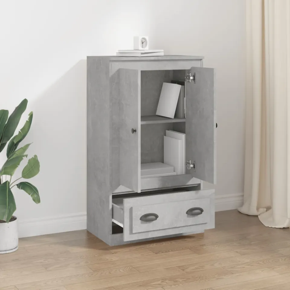 vidaXL Hoge kast 60x35,5x103,5 cm bewerkt hout betongrijs grijs, foto 3