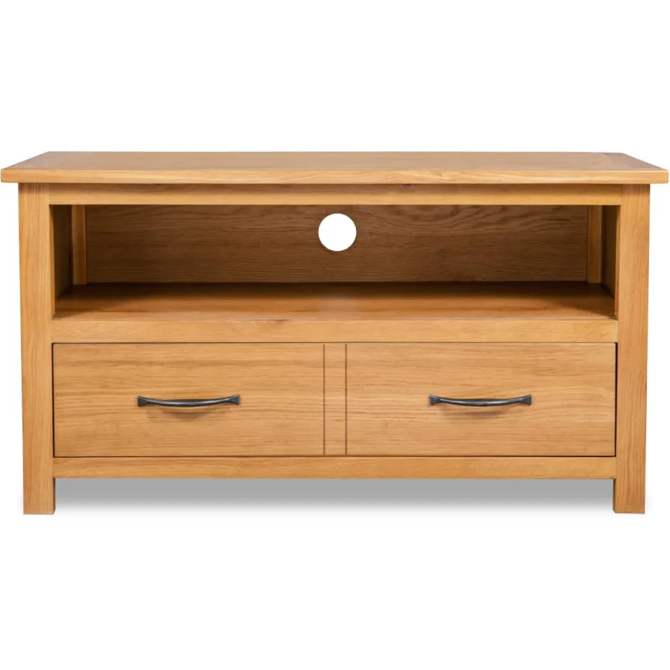 vidaXL Tv-meubel 90x35x48 cm massief eikenhout, foto 3