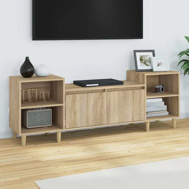 vidaXL Tv-meubel 160x35x55 cm bewerkt hout sonoma eikenkleurig Bruin