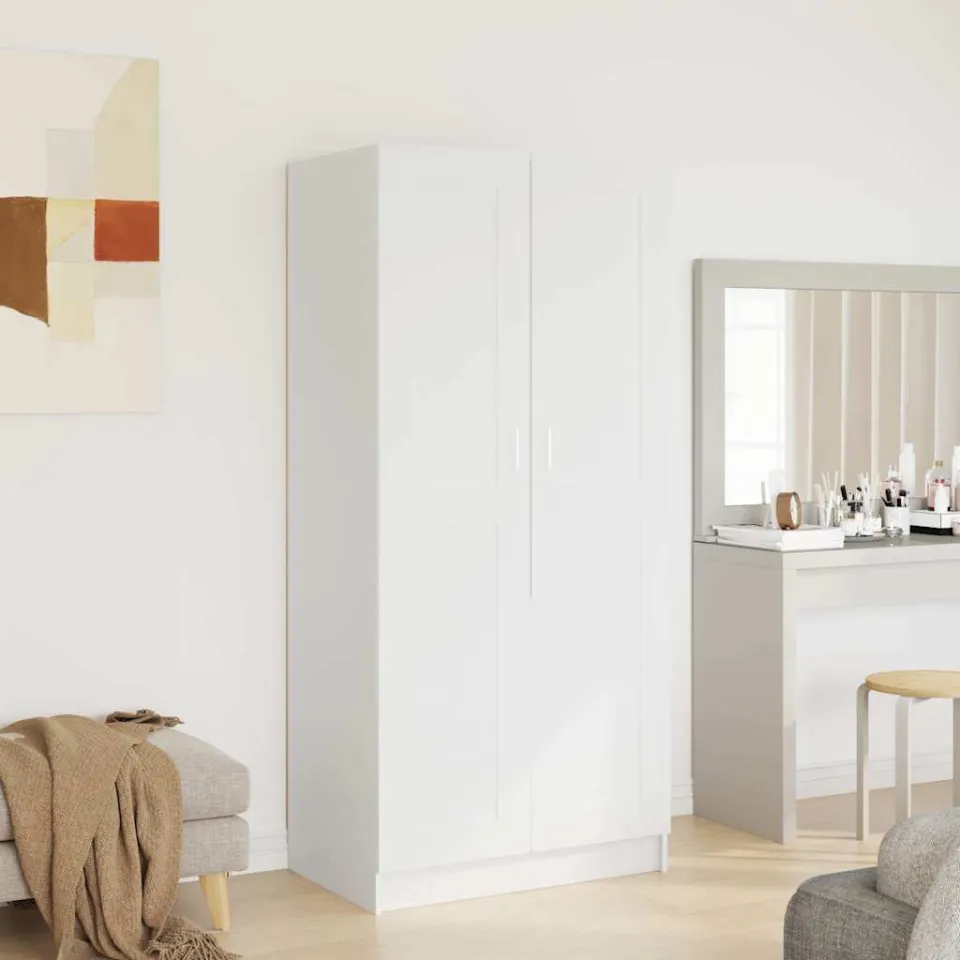 vidaXL Kledingkast 82,5x51,5x180 cm bewerkt hout wit, foto 3
