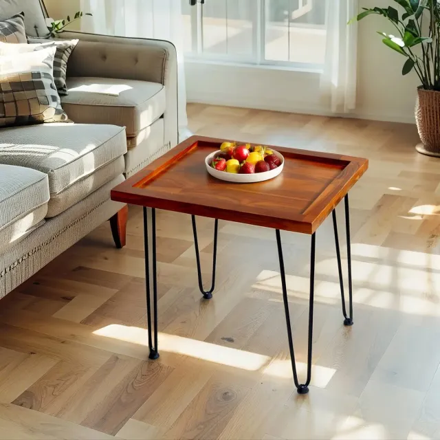 MODFU Salontafel - Rechthoek - Modern - Hout - Metaal - Natuurlijke Houtkleur Natural Wood