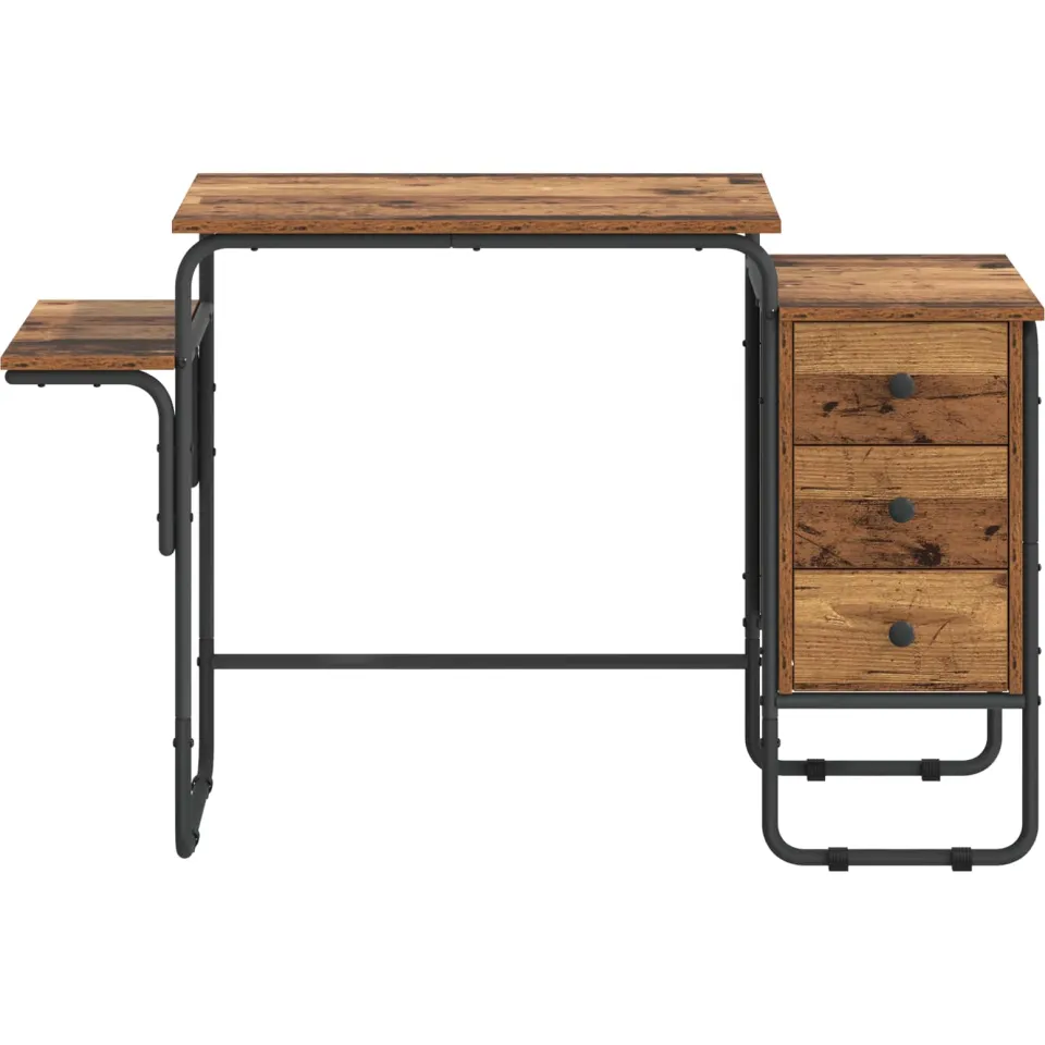 vidaXL Bureau met opbergruimte Oud hout 120 x 50 x 75 cm bruin, foto 4