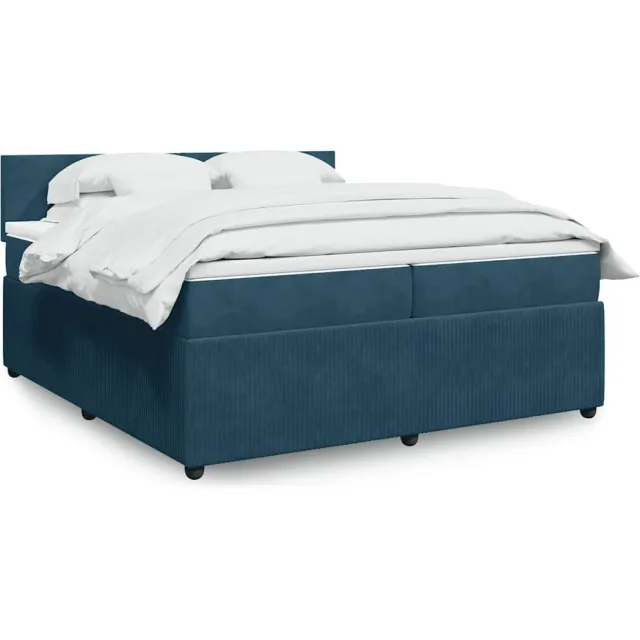 vidaXL Boxspring met matras fluweel blauw 200x200 cm