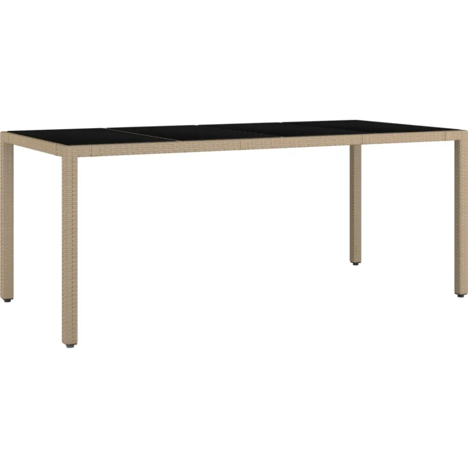 vidaXL 9-delige Tuinset met kussens poly rattan beige, foto 2