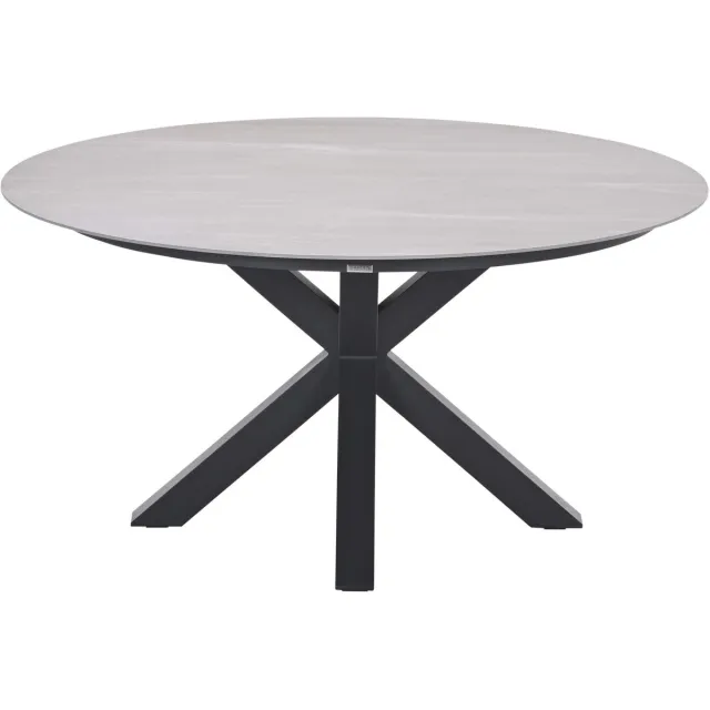 Garden Impressions Lowland tafel - Ø150 cm - carbon black - Centostone Napoli sand Grijs