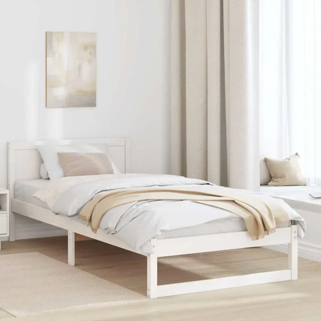 vidaXL Bedframe met hoofdeinde Wit 80 x 200 cm Massief grenenhout