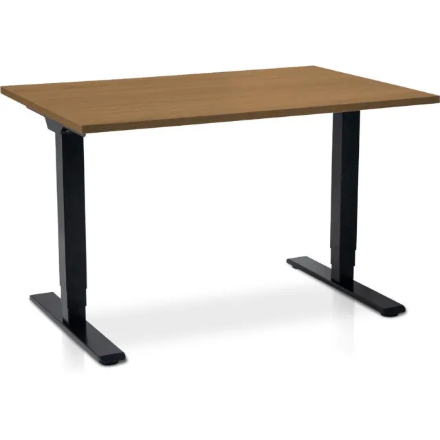 Multi Ratio Zit-sta bureau elektrisch verstelbaar - MRC COMFORT NEN-EN 527 | 140 x 80 cm | frame zwart - blad havanna | 130 cm hoog | 100KG draagvermogen Zwart frame