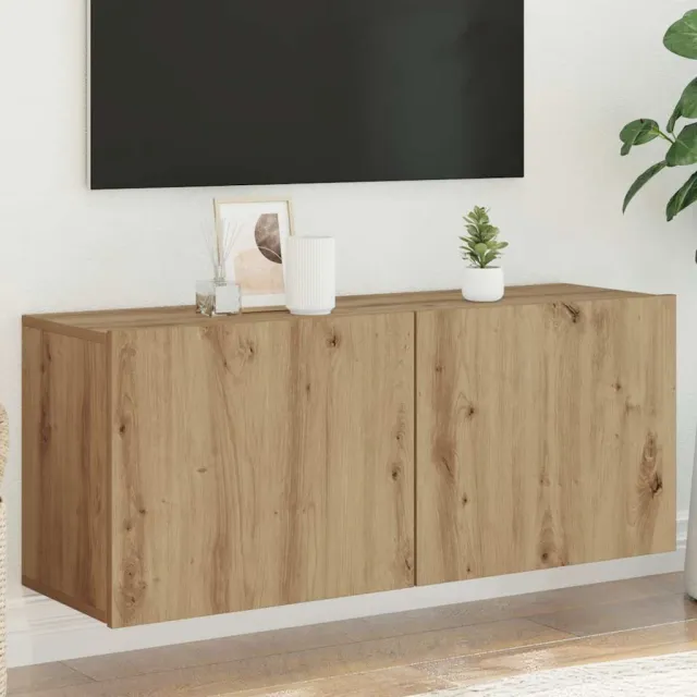 vidaXL Tv-meubel wandgemonteerd 100x30x41 cm artisanaal eikenkleurig Bruin