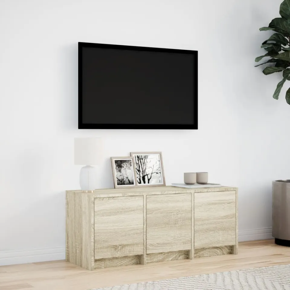 vidaXL Tv-meubel met LED 97x34x40 cm bewerkt hout sonoma eikenkleurig, foto 2
