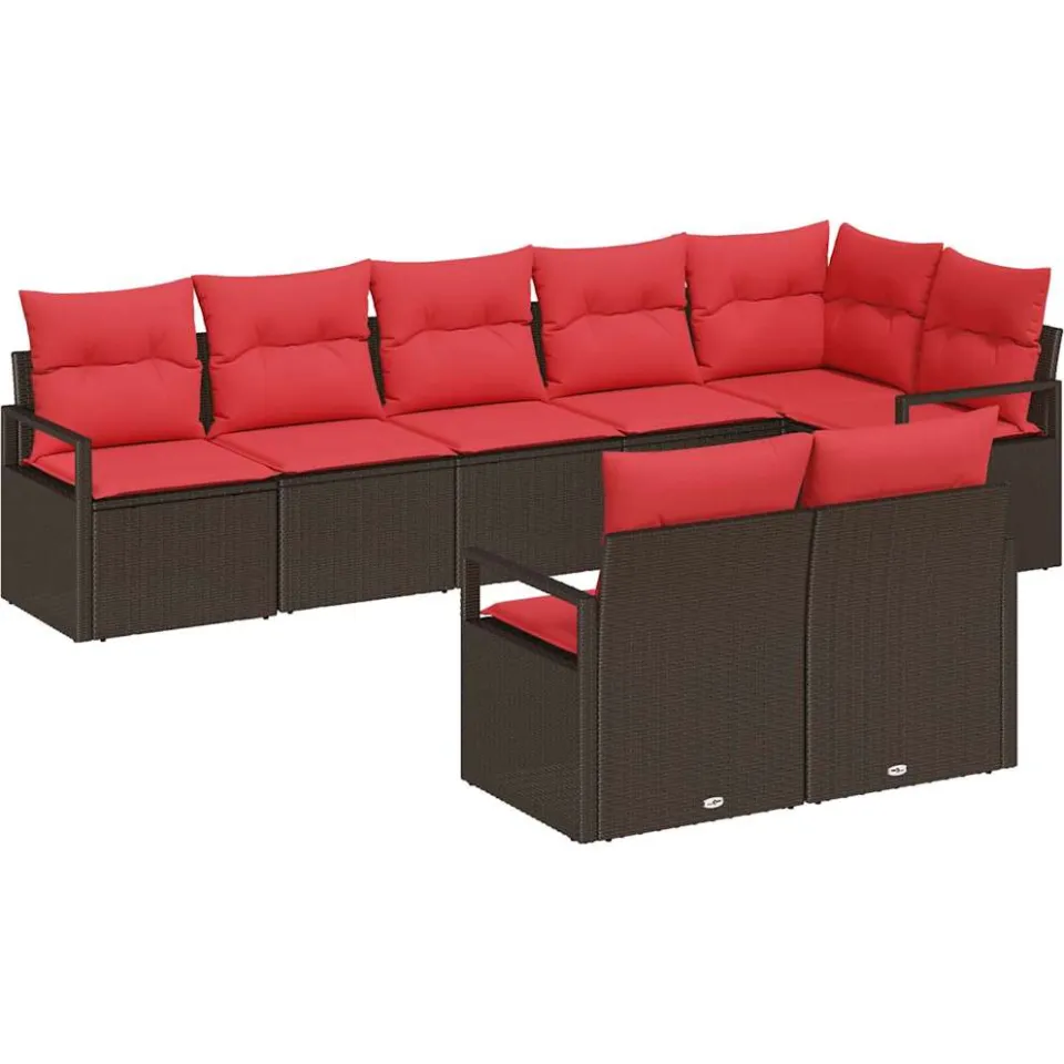 vidaXL Bankstel 8 st Bruin poly rattan