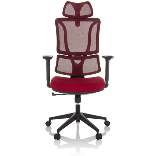 Bureaustoel / draaistoel ERGOMY zitting stof / rugleuning mesh rood mybuero