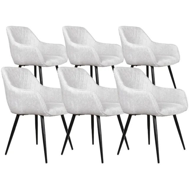 DS4U Flavio armstoel - Set van 6 - Lichtgrijs - Stof