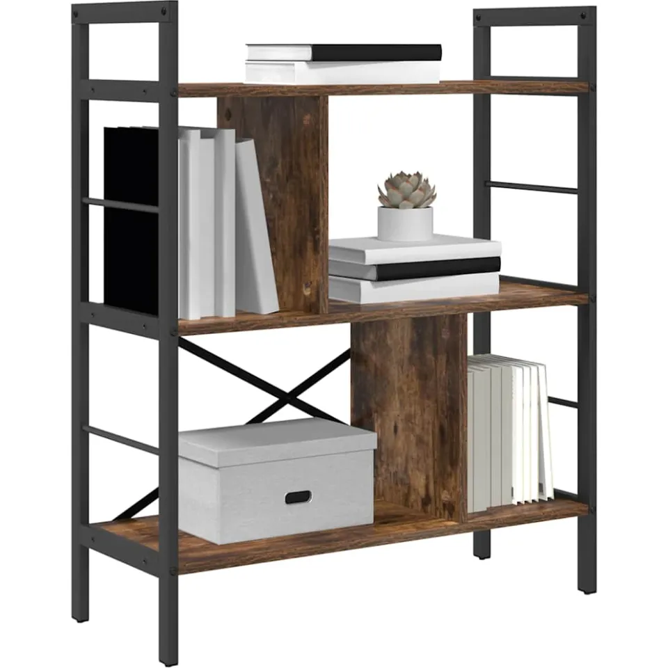 vidaXL Boekenkast 5-laags 75 x 30 x 91 cm Bewerkt hout Gerookt eiken Bruin