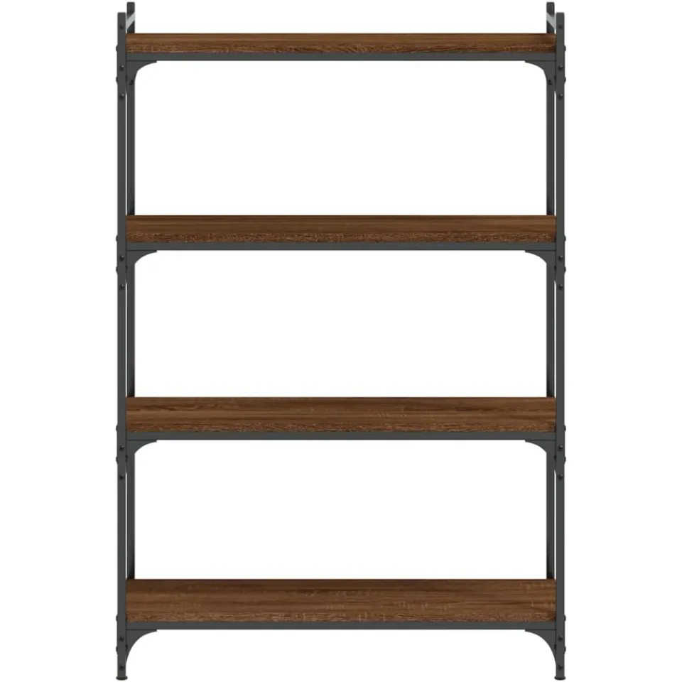 vidaXL Boekenkast 4-laags 80x30x120 cm bewerkt hout bruin eikenkleur