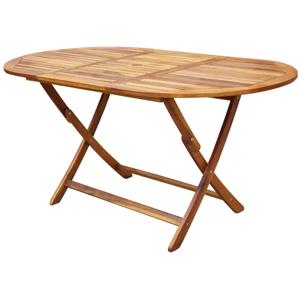 vidaXL Buiten eetset 7 st Bruin Massief eucalyptus hout, foto 3