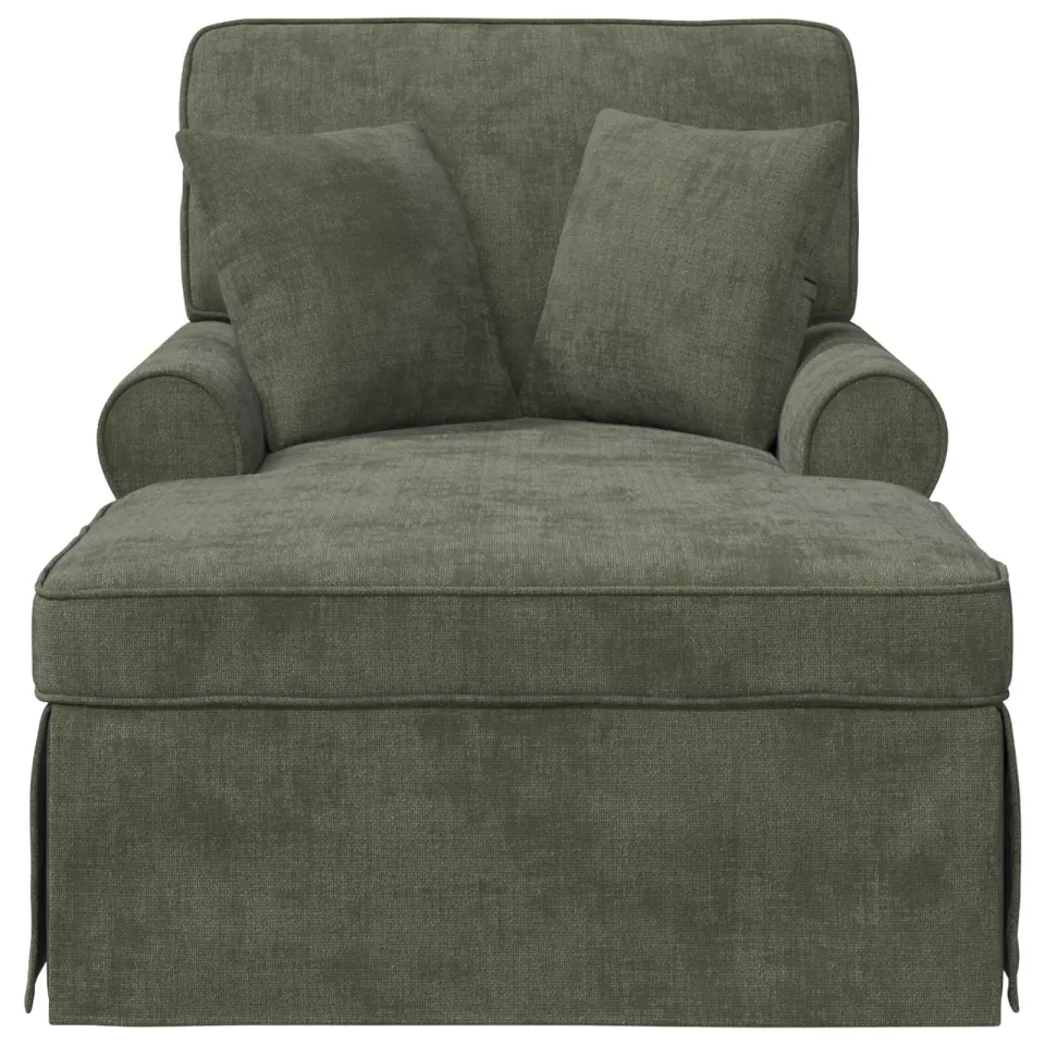 vidaXL Chaise Lounge met Rok met kussen Groen 157 x 91 x 91 cm ARES