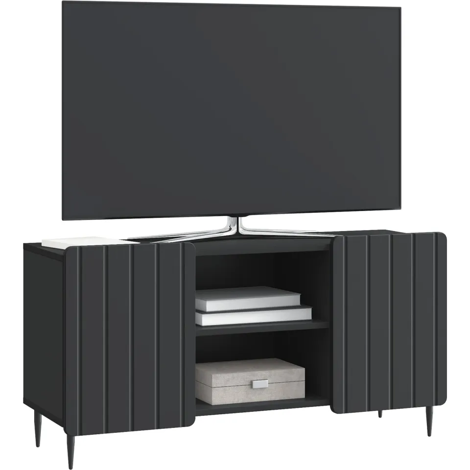 vidaXL TV-kast 102 x 34,5 x 52 cm Zwart Bewerkt hout, foto 2