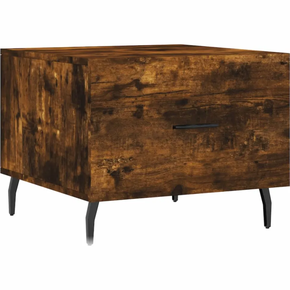 vidaXL Salontafels 2 st 50x50x40 cm bewerkt hout gerookt eikenkleurig Bruin