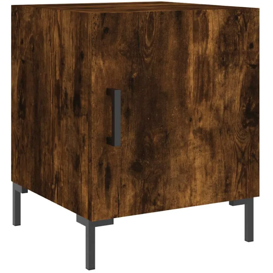 vidaXL Nachtkastjes 2 st 40x40x50 cm bewerkt hout gerookt eikenkleurig