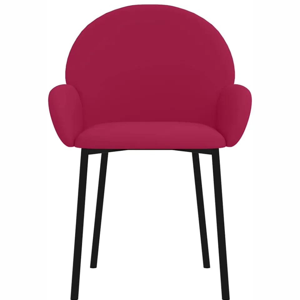 vidaXL Eetkamerstoelen 2 st fluweel wijnrood, foto 4